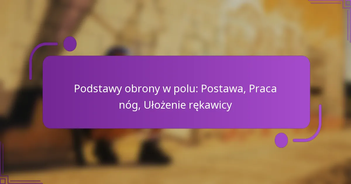 Podstawy obrony w polu: Postawa, Praca nóg, Ułożenie rękawicy