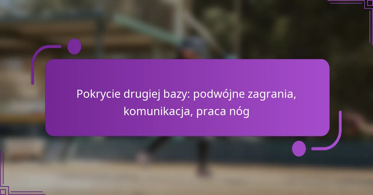Pokrycie drugiej bazy: podwójne zagrania, komunikacja, praca nóg