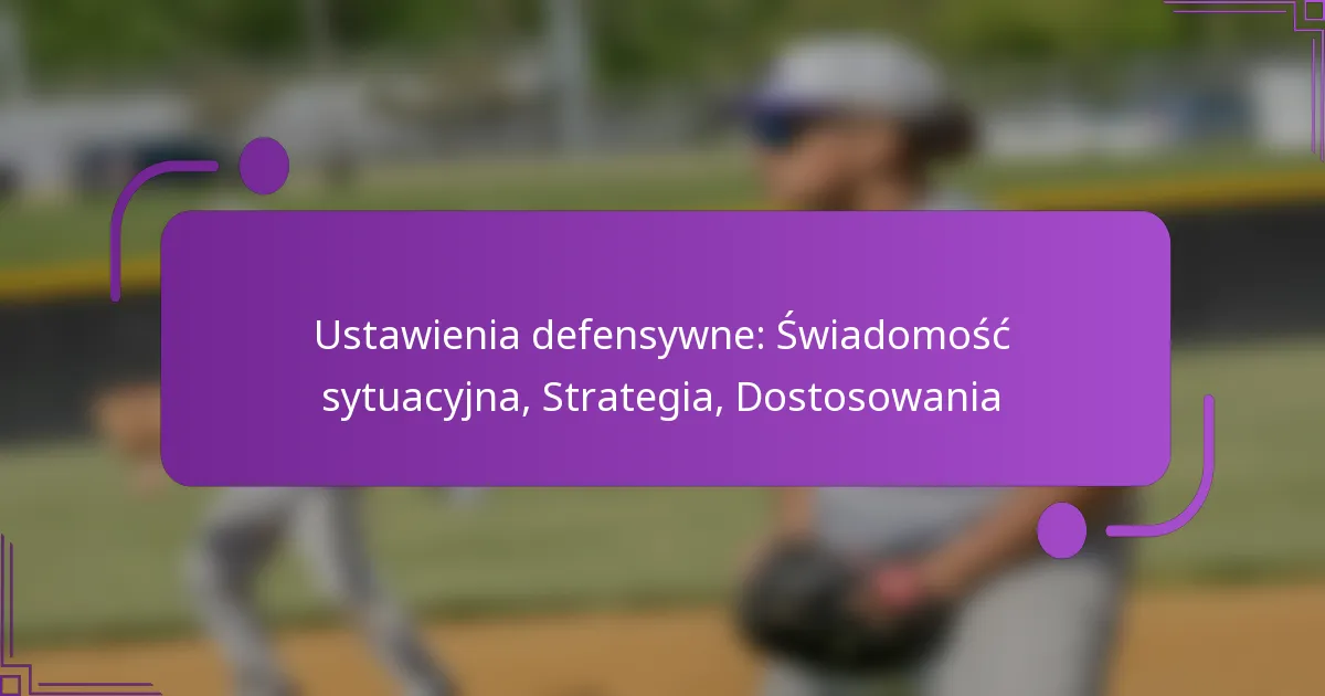 Ustawienia defensywne: Świadomość sytuacyjna, Strategia, Dostosowania