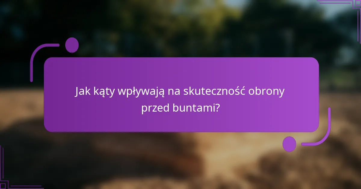 Jak kąty wpływają na skuteczność obrony przed buntami?